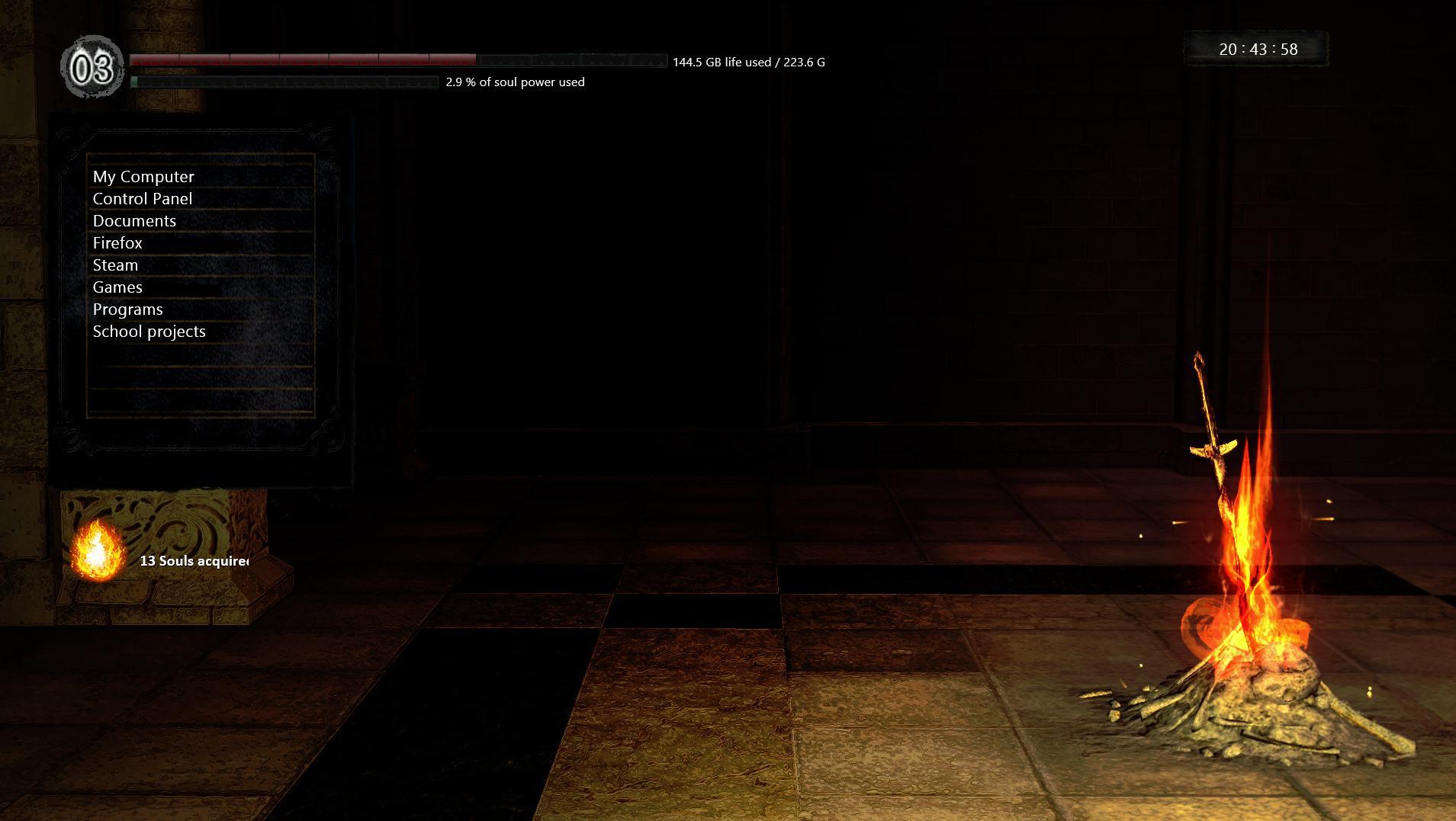 Twitter पर R L Z 3 R 恐らく Rainmeterを使用したdark Souls風デスクトップ 篝火がごみ箱になっているらしいです 空のテキストファイルを大量に捧げたくなります Rt Http T Co Nqe242emd1 Http T Co Duqbuxcrdt Twitter