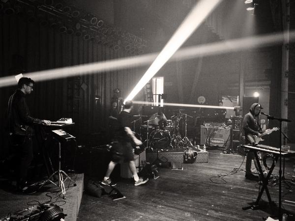 Phantogram's tweet image. #soundchecking #blackoutdays