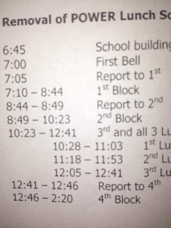 Tomorrow's schedule