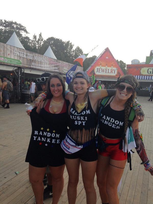 ashley__mas's tweet photo. Random Yankee, Random Ruski Spy and Random Ginger. Miss you TomorrowWorld β€οΈ #werandom @diplo http://t.co/w55wDm26Dg