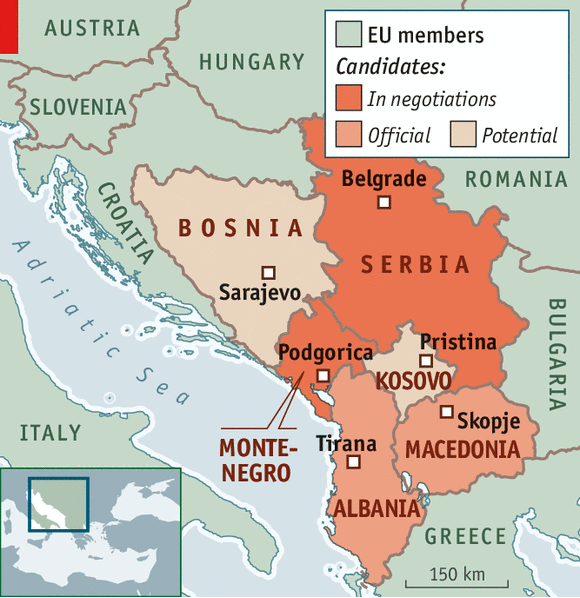TheEconomist's tweet photo. A stable Balkans would be an asset for the EU, but unstable it could export crime and migrants http://t.co/QuRGFtt10L http://t.co/aYYe69XtMH