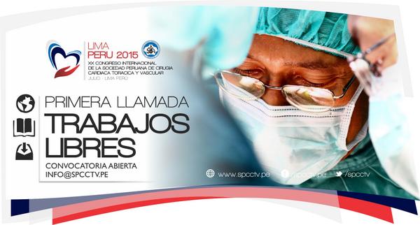 SPCCTV's tweet image. Primera llamada al 20º Congreso Internacional de Sociedad Peruana de Cirugía Cardíaca Torácica y Vascular