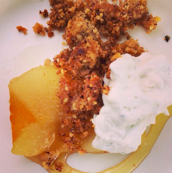 sweet <a href="/CraftLA/">Craft Los Angeles</a> <a href="/shannon_swindle/">shannon swindle</a> pear terrine, pt reyes bay blue &amp; red walnut at <a href="/LALovesAlexs/">L.A. Loves Alex's</a> #lalovesalexs