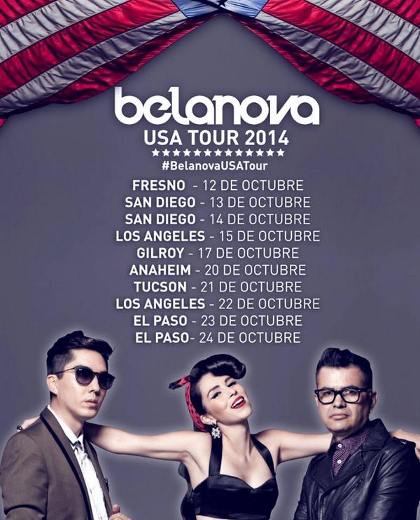 Belanova's tweet photo. Les recordamos nuestras fechas confirmadas. ¡Estén atentos porque se vienen más! #BelanovaUSATour #ShowElectrico http://t.co/AqO8EryPvU