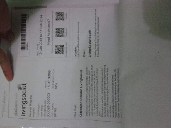 NonnNitha's tweet photo. @Livingsocial_ID min bisa jelasin g kno vcr yg saya print exp bya jan-feb 2014..ini saya beki vcr food fes kokas http://t.co/iTxb0DLQgm
