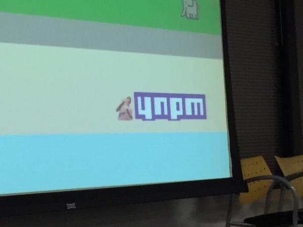 tjfontaine's tweet photo. Rogue @davglass appears in #NodeRoad LA http://t.co/VrGTTEselT