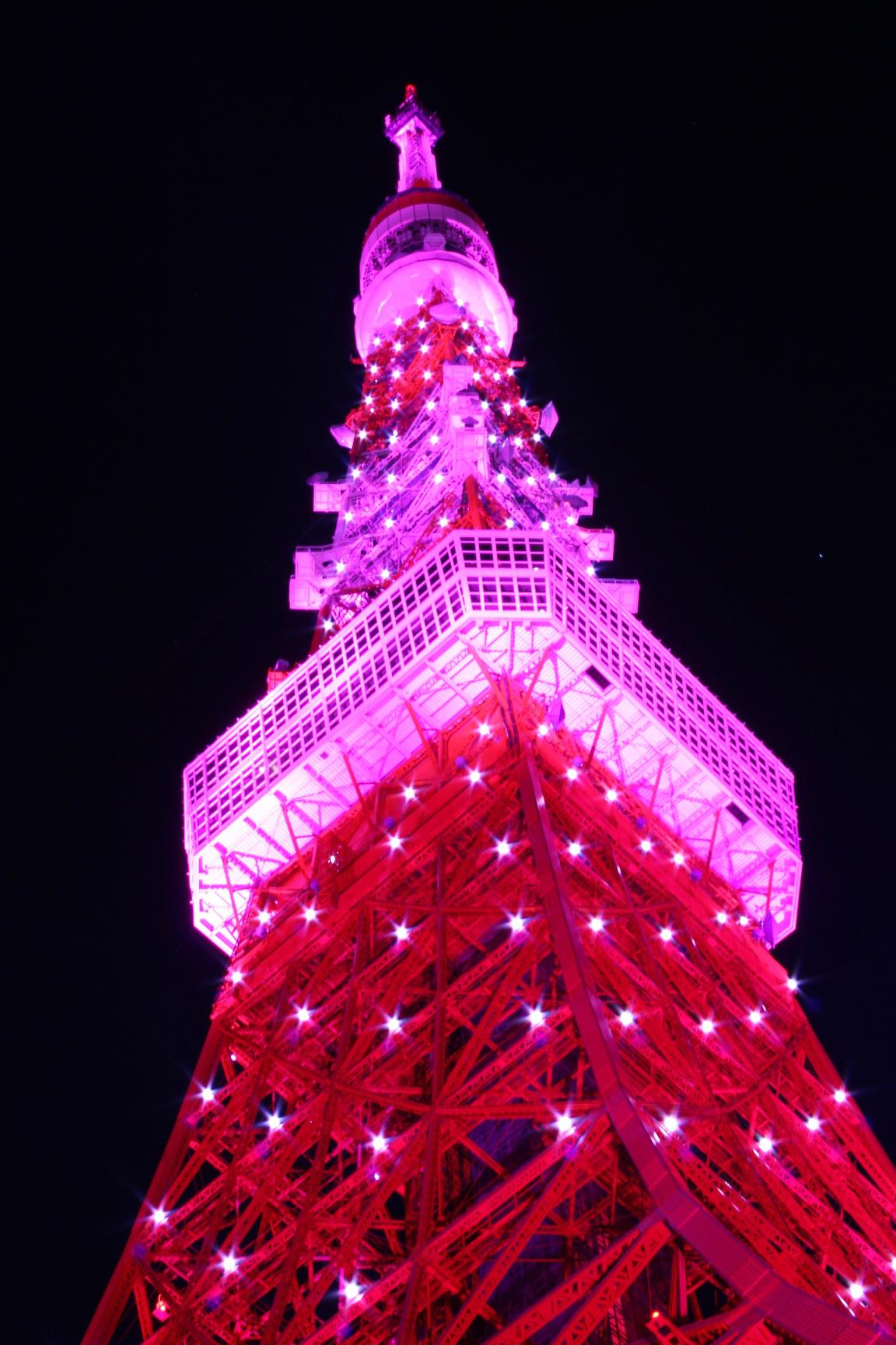 Twitter 上的 ノッポン弟 Tokyo Tower 公式 今日１０月１日１８ ３０ ２４ ００まで ピンクリボン 乳がん早期発見啓発キャンペーン で東京タワーをピンク色にライトアップします サーチライトも光っている２２ ００までがオススメですよ Http T Co