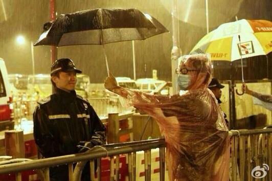 Great pic from last night's storm - HK protests providing the world's politest and cleanest.