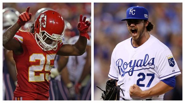 SportsCenter's tweet image. Great 2 days in Kansas City:
· Chiefs beat Patriots, 41-14
· Royals beat A&apos;s in extras, 9-8