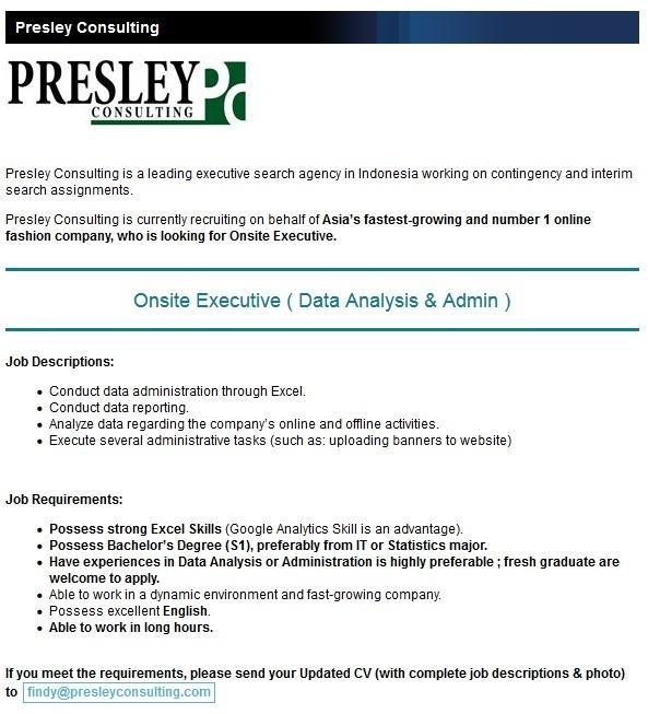 STK47IPB's tweet image. Job vacancy for Statistics in Presley Consulting company. #StatisticsJob #JobVacancy #Consulting