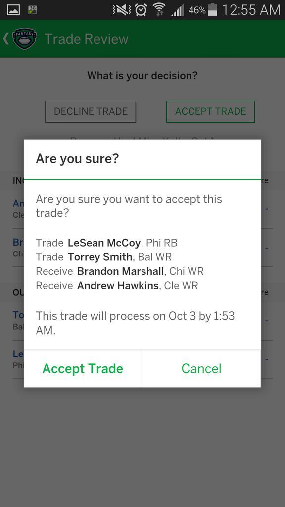 TWebBruh's tweet photo. Blockbuster trade #FFL http://t.co/mAPtJpXUtz