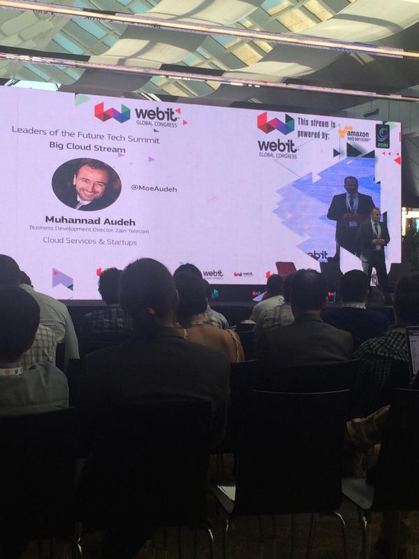 NatashaSbeih's tweet photo. Our business development director on stage@MoeAudeh #zainjo #Webit2014 #webitcongress @ZainJo http://t.co/5ToGJHjjL2