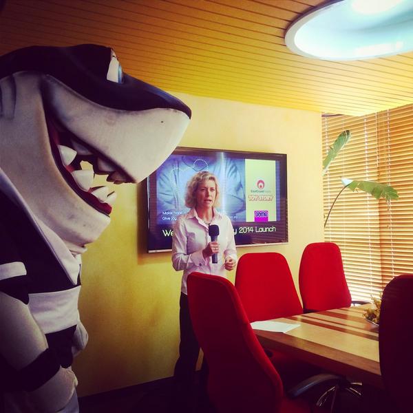 #ECRToyStory launch at our offices on The Ridge with GM @trishtaylorecr and Sharkie!
