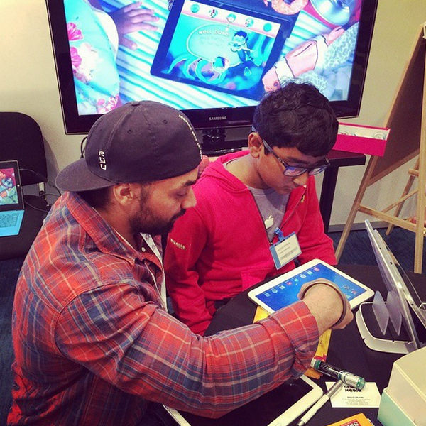 weareappykids's tweet photo. From one game app developer to another. This kid makes his own games. Maybe we'll collaborate one day! #TGAS14 http://t.co/6KSIPSaafB