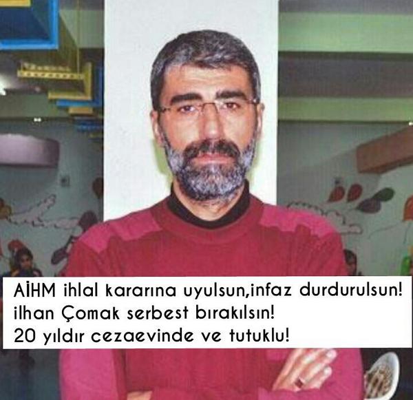 ComakNa's tweet photo. @Salih_Kapusuz AİHM kararıyla yeniden yargılanan #İLHANÇOMAK 20 yıldır cezaevinde ve tutuklu yargılanıyor?
Neden? http://t.co/bAUQCMBWHE