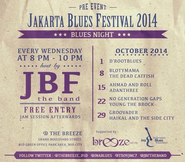 Come and join us! Road to Jakarta Blues Festival 2014. Every wednesday (8-10 PM) at <a href="/TheBreeze_BSD/">The Breeze BSD City</a> .FREE :)