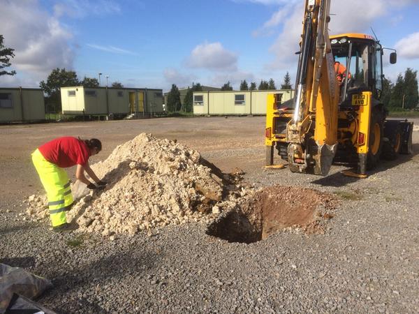 Another day of work on the HQ site. This time soil survey . Digging big holes in our compound