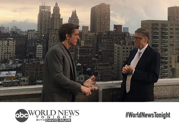 ABC's tweet photo. Bill Gates giving emergency donation of $50,000,000 to fight Ebola in west Africa: http://t.co/tAVQQZk164 http://t.co/UVJypgC1pS