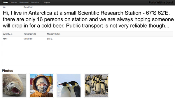 partywithapp's tweet photo. Dan S. - the coolest guy on Party with a Local, in #Antarctica https://t.co/irlk95yn5h #partywithapenguin http://t.co/JzR082lq7i