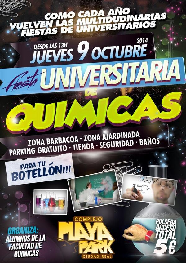 5C4RLOS's tweet photo. Primera fiestaza del curso. No podeis faltar a esta gran cervezada! @QuimicasCR http://t.co/KswVd0Prrh