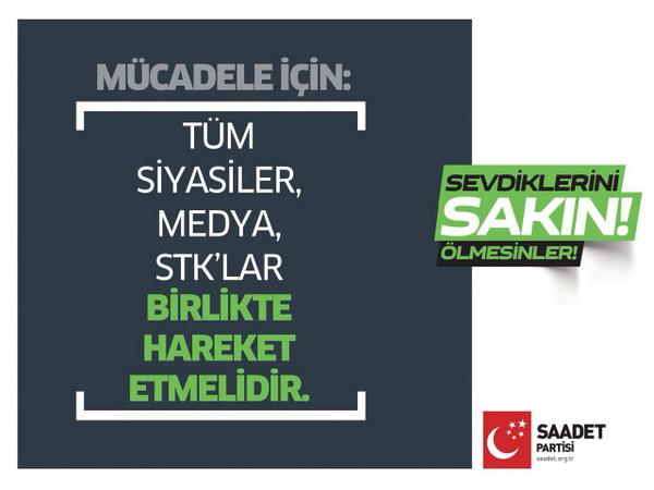 Mücadele için; Tüm siyasiler, medya, stk'lar birlikte hareket etmelidir.. #Sakın #Bukurban
