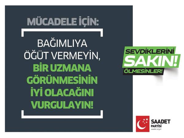 Mücadele için; Bağımlıya öğüt verilmeyin, bir uzmana görünmesinin iyi olacağını vurgulayın.. #Sakın #Bukurban