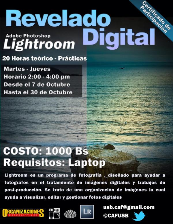 CAFUSB's tweet image. #ReveladoDigital curso que te permite mejorar tus fotografías INSCRIPCIONES ABIERTAS!! @Cohorte2013USB