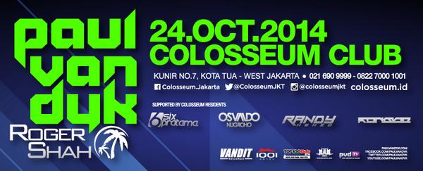 rajakarcis's tweet image. Paul Van Dyk &amp;amp; Roger Shah - 24 Oct 2014,Colosseum Club #JustClick bit.ly/1CAGpso