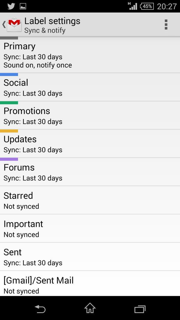 a_hafidzz's tweet image. “@Ramdanih7: Cara nya ke Gmail &amp;gt; Settings &amp;gt; Pilih akun &amp;gt; manage label &amp;gt; label settings #FlashAndroid http://t.co/69tUM0uJtS”