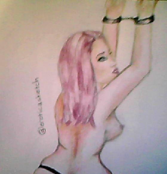 eroticasketch's tweet photo. This is my fantasy!  #handcuffs #bondage #redhead #curvy http://t.co/r765re8lrQ