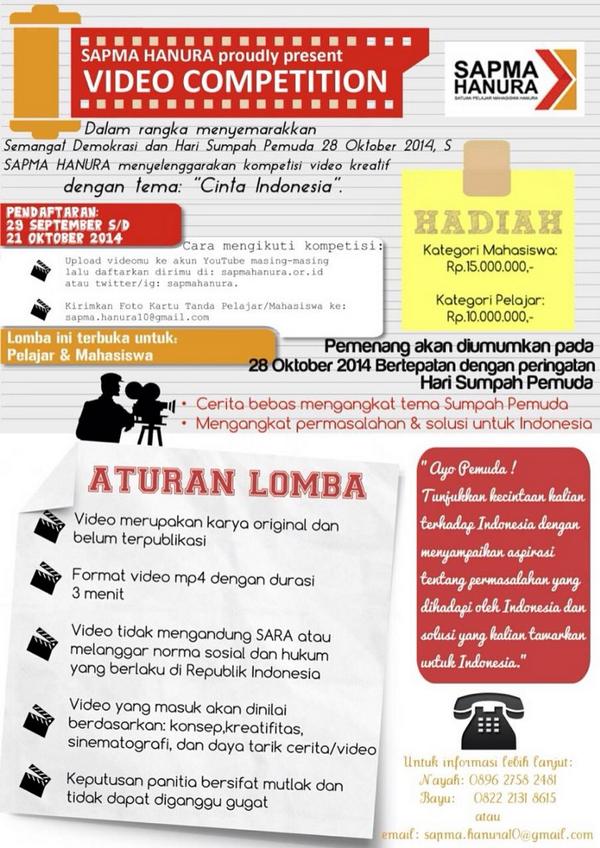 Sapma Hanura Proudly Present Video Competition...