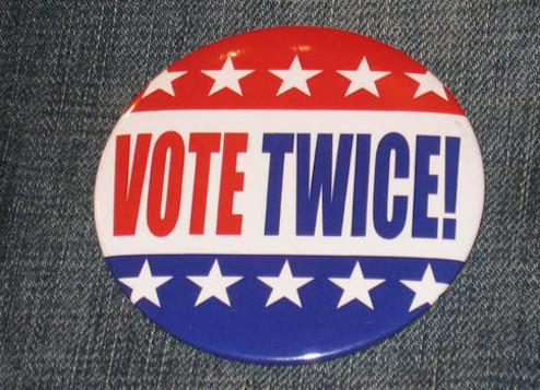 Wonkette's tweet photo. Voter Fraud Is Real, And It’s All Republicans http://t.co/OeBuBwL10b http://t.co/B8nbvPZxYE
