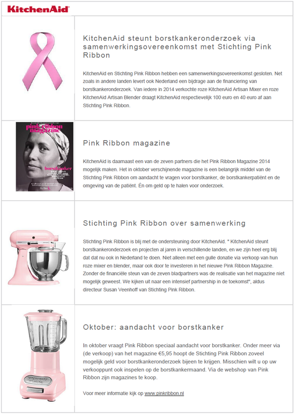 KitchenAid_NL's tweet photo. KitchenAid steunt Pink Ribbon @pinkribbon_NL http://t.co/ZDRQ3aTTgt