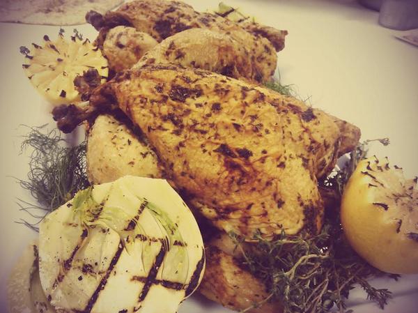 PMChefAbel's tweet photo. We have some beautiful roasted #GunthorpFarms chickens. Stuffed with fresh fennel, lemons, garlic cloves and thyme http://t.co/zvzfHR1WMM