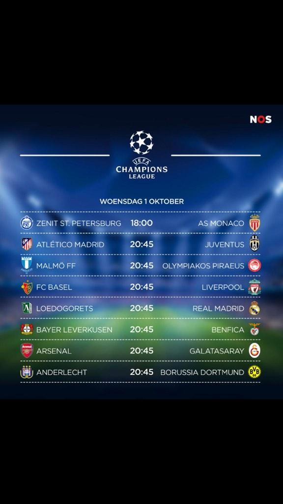 Vanavond weer Championsleage,
de klanten beslissen welke wedstrijd
 er aan gaat,zelf denken we aan 
Atletico-Juventus