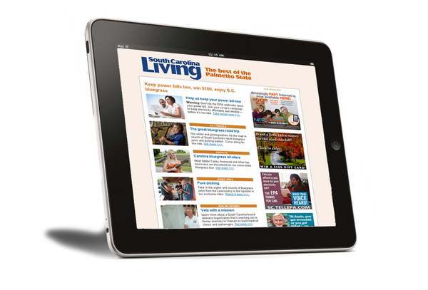 SCLiving_Mag's tweet photo. Sign up for the South Carolina Living email newsletter and you could win an iPad mini. http://t.co/UC6pSX6gay http://t.co/bsyq7vtNfK