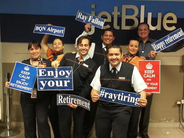 JoseBQNPSE's tweet photo. Happy Raytirement from BQN! @justplaneray @HectorC85413 @B6AirportGuy @HelloJetBlue @Sarivette #raytiring http://t.co/K1Hbdvnx6T