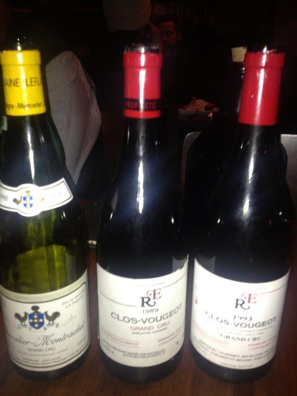 Dinner with Raj Parr and'90 Lefaive Chevy amazing freshness and purity. '89 @'93 Engel Clos de Vougeot.