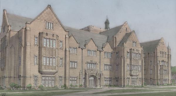 MFosmoe's tweet photo. Architect's image of planned #JenkinsHall at #NotreDame. Designed by #HBRAArchitects of #Chicago. #KeoughSchool http://t.co/S51QpgCn29