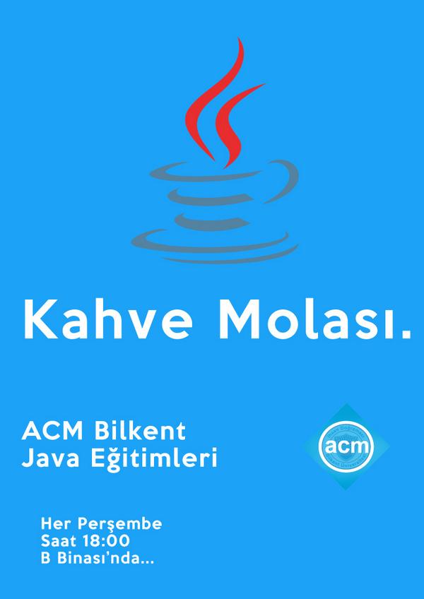 ACM Bilkent, her Perşembe saat 18:00'da Java ve C++ eğitimleri ile sizlerle. #acmbilkent