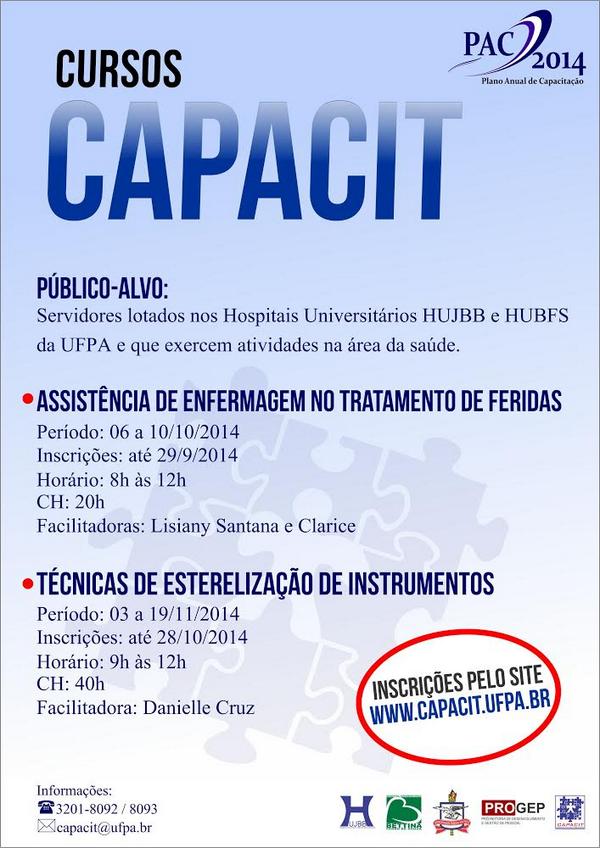 _BarrosBarreto's tweet photo. Folder dos cursos do HUJBB e HUBFS em parceria com o Capacit, da UFPA. http://t.co/ZGDrqQugrR