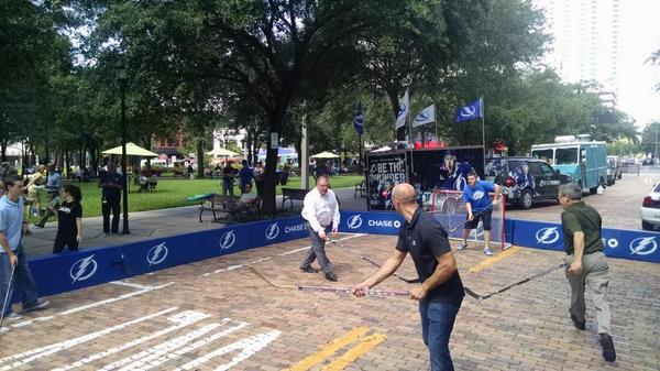 TBLHockeyDev's tweet photo. Who knew @therealjayfeaster was good at street hockey? #HalfClapper http://t.co/aPAQrCAnjk