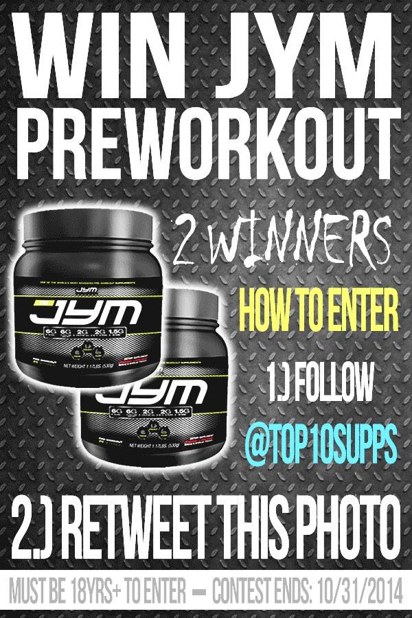 Top10Supps's tweet photo. RT Now For a Chance to Win #PreJym Pre-Workout! 2 WINNERS WILL BE CHOSEN! via http://t.co/Pkj1lnHI7m - @top10supps http://t.co/KTOmtAN4lu