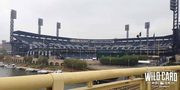 MLB's tweet photo. It’s quiet for now. Come later, this place will be ROCKING. #WildCard http://t.co/qr59milbFo