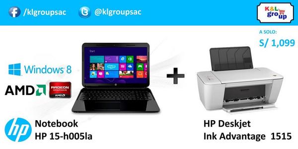 klgroupsac's tweet image. Notebook más impresora HP a sólo: S/1,099 Nuevos Soles!! Sólo en K&amp;amp;L GROUP SAC :)