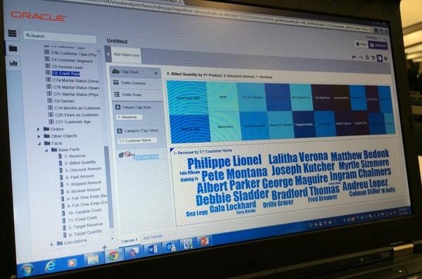 rmoff's tweet photo. New #obi12c #VisualAnalyzer looks very, very good. Intuitive and clean interface #oow14 http://t.co/l2X1zodRoi