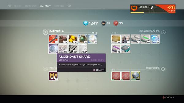 Jay_v_d_B's tweet photo. Hey @Bungie are those legendary ascendant shards new? Never found one of those before until the patch today #Destiny http://t.co/MhFjWzM777
