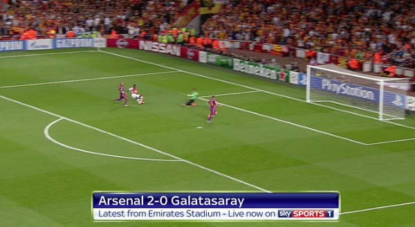 SkySportsCL's tweet photo. GOAL! Arsenal 2 – 0 Galatasaray (Welbeck) http://t.co/t9pnbUkxim #SkyCL #UCL Live on Sky Sports 1. http://t.co/NGZizVvkII