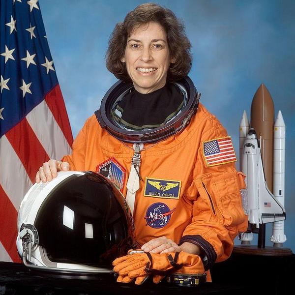 SHPE's tweet photo. In honor of @NASA's bday, #STEMWCW is Ellen Ochoa! 1st female #Hispanic #astronaut & 1st @NASA_Johnson Hispanic Dir! http://t.co/zBKE4gHsqO