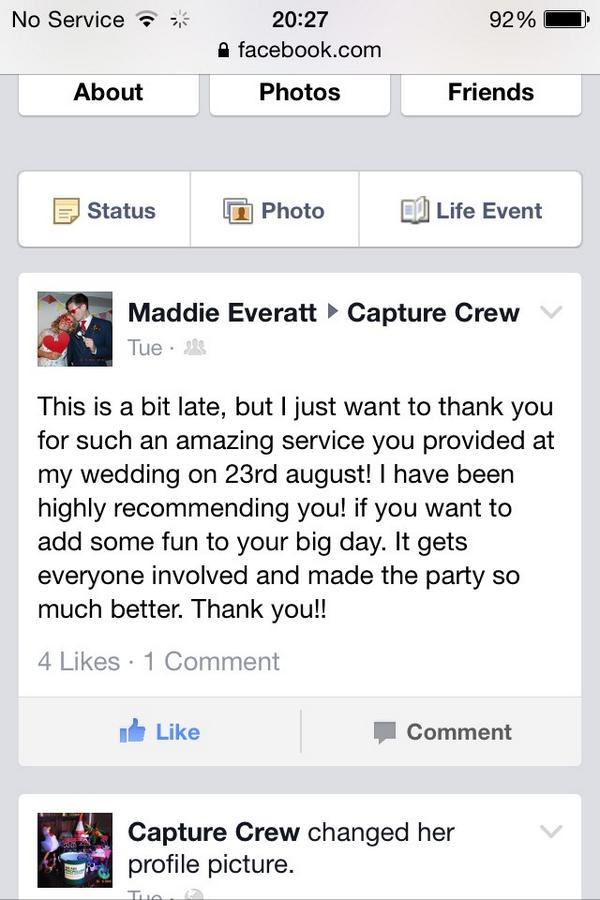 TheCaptureCrew's tweet image. Another happy customer